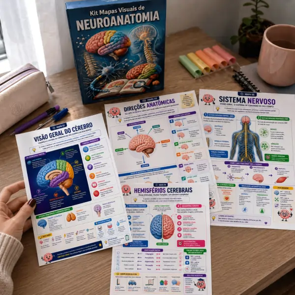 Kit de mapas visuais de neuroanatomia para estudar